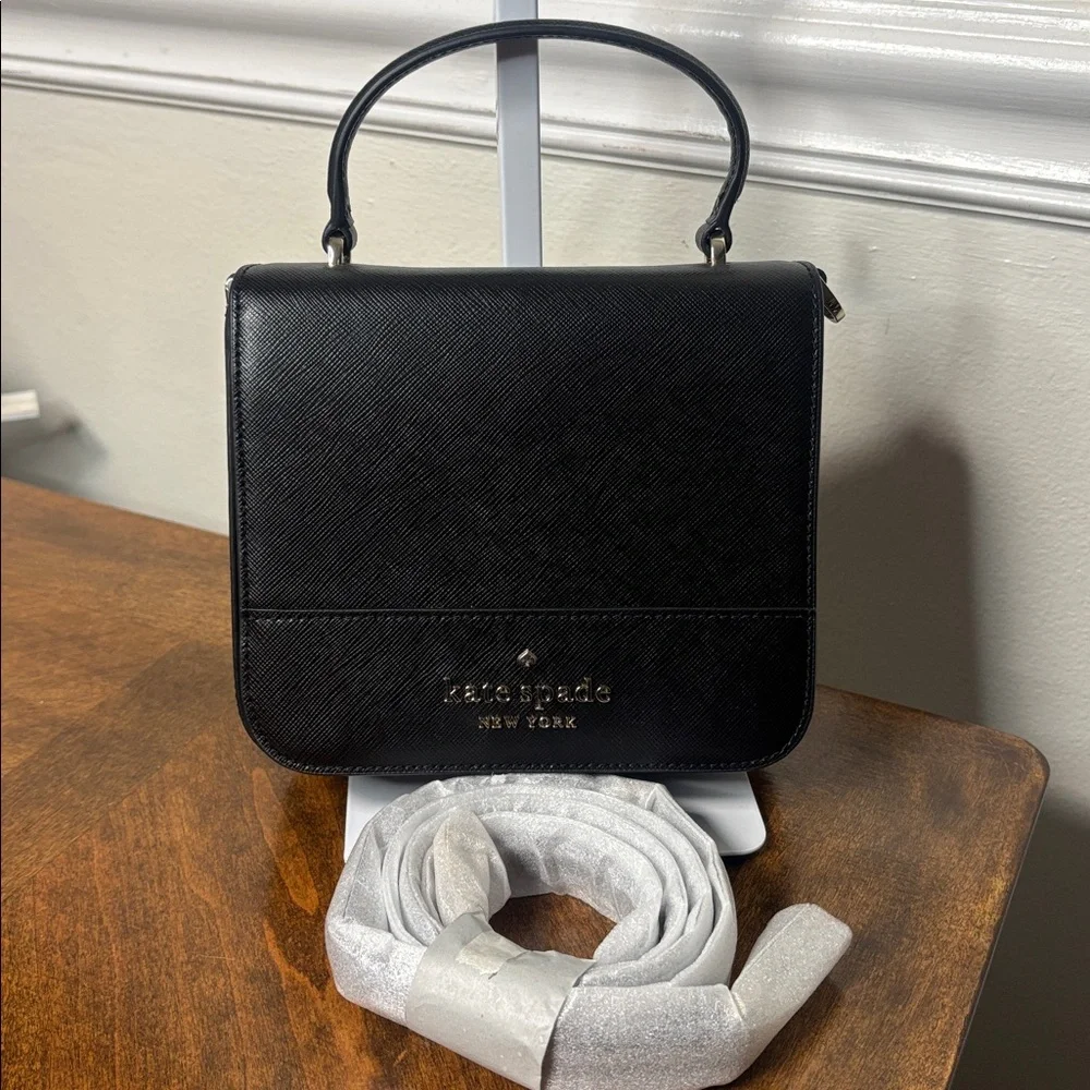 🔥LOW START Kate Spade Staci Square Saffiano Leather crossbody (NEW) - Picture 4 of 14